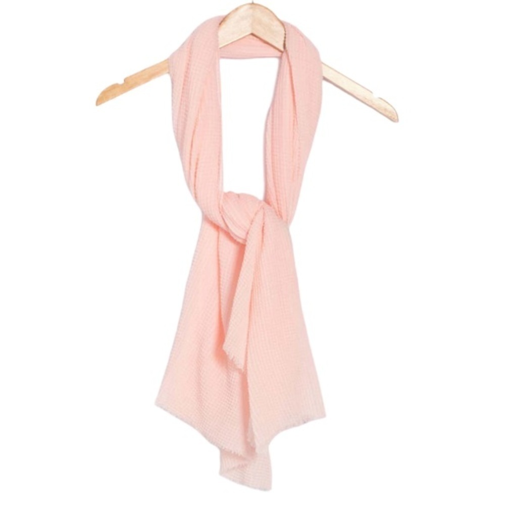 BCBG Women’s Oversized Pink Pleated Wrap Winter Scarf NWT